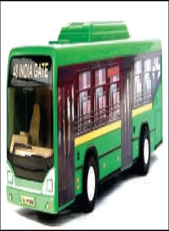 حافلة فانكارت للأطفال بعمر 3 سنوات، نموذج حافلة دلهي منخفضة الأرضية، لون أخضر - Image 1